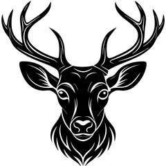Naklejka premium deer head vector,deer, illustration, ,animal, vector, reindeer