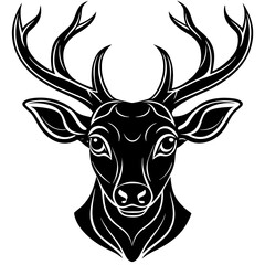 Naklejka premium deer head vector,deer, animal, vector, reindeer, mammal, cartoon, illustration