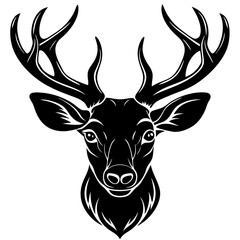Naklejka premium deer head vector,deer, animal, vector, reindeer, mammal, cartoon, illustration