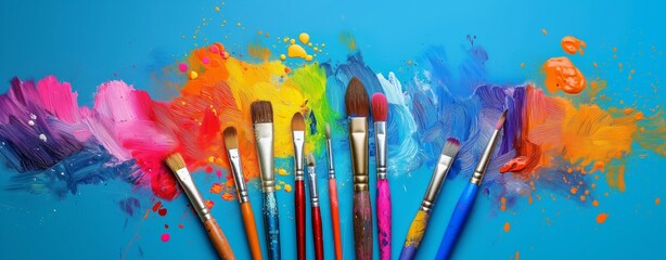 Fototapeta premium Artistic icons and creative colors inspiring and imaginative