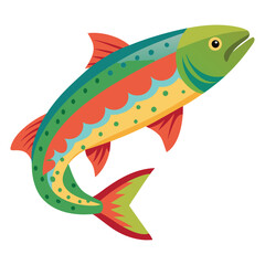 rainbow trout fish on white background