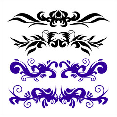 elongated floral ornament surrounded on a white background, carved ornament