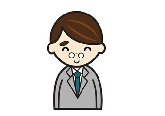 笑顔のスーツ姿の男性