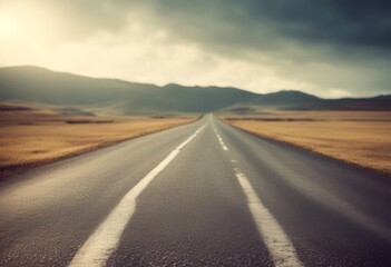 Naklejka premium the sunset horizon start that year 2024 sky newyear number happy long highway leads asphalt landscape