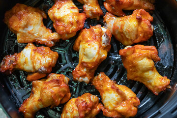 Tasty roasted chicken wings. Delicious and easy meals from air fryer.