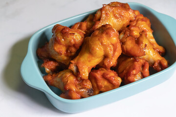 Tasty roasted chicken wings. Delicious and easy meals from air fryer.