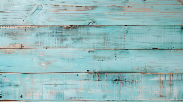 vintage beach wood background - old blue color wooden plank 