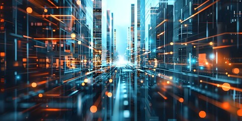 Innovative Urban Technology in a Futuristic Cityscape. Concept Smart Infrastructure, Sustainable Development, Technological Advancements, Urban Planning, Futuristic Architecture