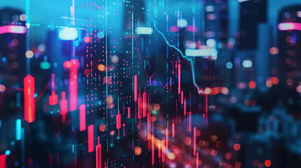 Fototapeta premium Business Trend Analysis Tool on Tablet: Clear Charts and Graphs in Red, Green, and Light Blue