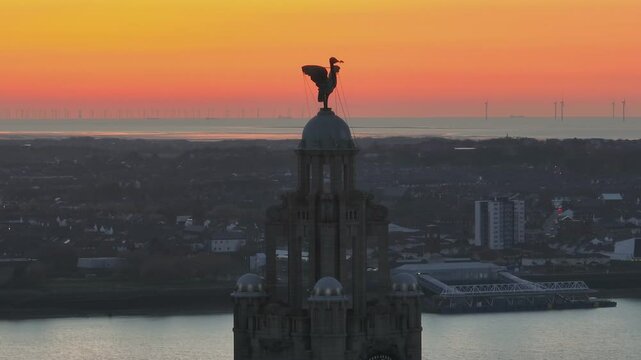 liverpool,liver building,landmark,royal liver building,sunrise,cloud,drone,morning,england,liverpool's,Liverpool City Centre,LFC,Albert Dock