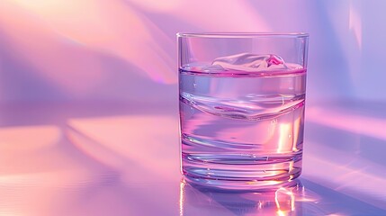 Glass of Water with Purple and Pink Hues