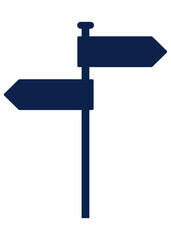 矢印看板のイラスト　ダークネイビー