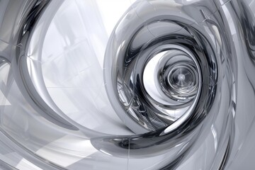 Abstract chrome spiral background. Modern futuristic metallic texture. Concept of technology, design, and innovation.