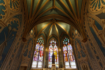 Ornate chapel inside of the Palace of the Duke (Duche d'Uzes) in Uzes, France, Europe