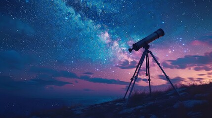 Telescope Pointed Towards the Milky Way