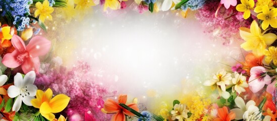 Fototapeta premium Colorful Flower Arrangement with a White Background