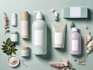 female intimate wellness packaging product, mood board with soothing, pastel color