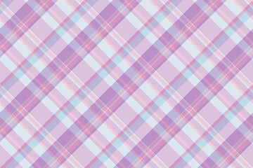 Traditional texture plaid fabric, shop background vector textile. Screen tartan seamless pattern check in light and thistle colors.