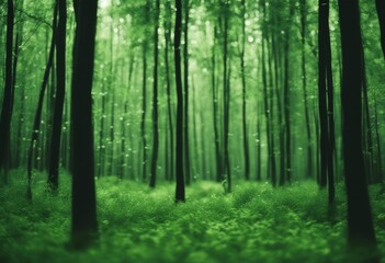 Fototapeta premium forest green abstract background tree branch draw drawing nature pattern seamless season wallpaper summer spring natural circle ball art design illustration painting