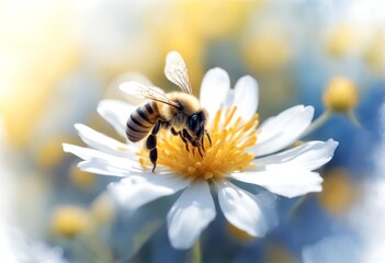 honey bee apiary flower yellow drawing hive beautiful ai honeycomb white generative background apiculture frame nectar eat beehive mobilephone blue