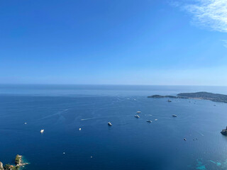 Amazing view of the boats in the sea in the South of France