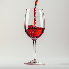 wine pours from a bottle into a glass, mockup, photo, minimalism, banner, plain background