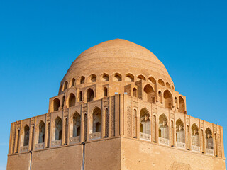 Soltan Sanjar Mausoleum, Merv, Turkmenistan during sunset - Close-up shot © Amine