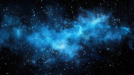 Abstract Blue Stardust Explosion on Dark Background