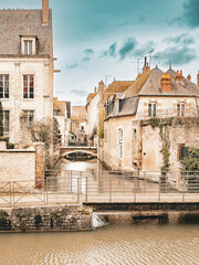 Naklejka premium Street view of Montargis in France