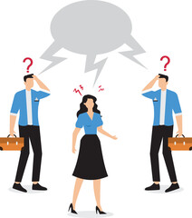 Thinking the same idea colleagues brainstorming with identical thought think together planning for business goal or success concept thoughtful business people brainstorm with same thinking bubble