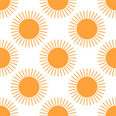 Suns seamless pattern. Vector illustration.