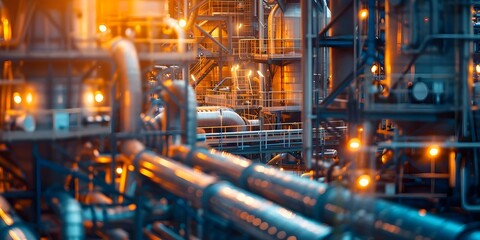 Innovative carbon capture plant focusing on sustainability to lower emissions and enhance profitability. Concept Carbon Capture Technology, Sustainability, Emissions Reduction, Profit Optimization
