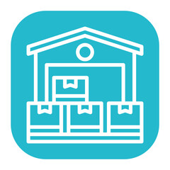 Warehouse icon vector image. Can be used for Manufacturing and Distribution.