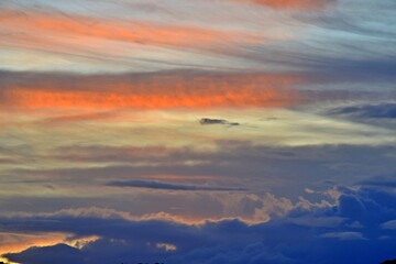 Clouds, sky and colors of the Caribbean sky of Saint Barth.