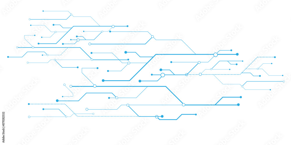Poster vectors technology blue circuit diagram. high-tech connection system on a white background.