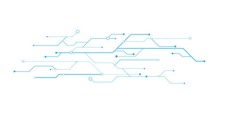 Vectors Technology blue circuit diagram. High-tech connection system on a white background.