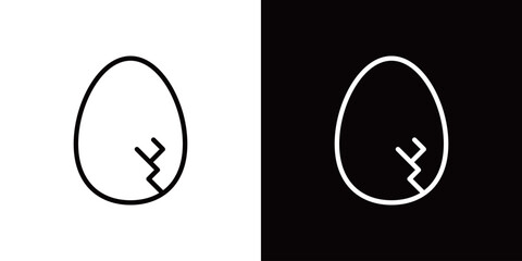 シンプルな割れた卵のラインアイコン © WAWAWA