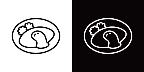 シンプルなオムレツのラインアイコン © WAWAWA