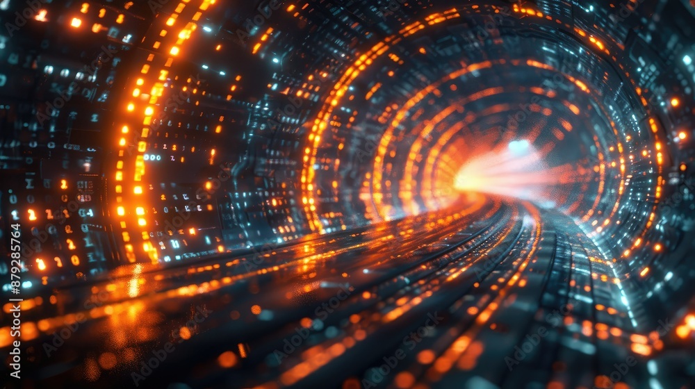 Poster Abstract waveforms in a glowing cyber space