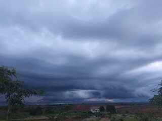 storm clouds over the mountains
