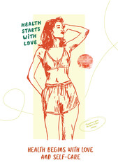 Vector posters with inspirational quotes, in the style of a hand-drawn sketch. For home decoration, social media, printing and web design