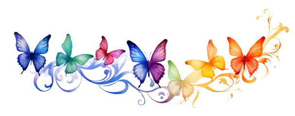 PNG Butterflies graphics pattern white background.
