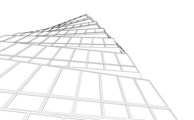 abstract buildings architectural drawing 3d