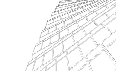 abstract buildings architectural drawing 3d