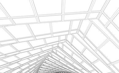 abstract buildings architectural drawing 3d