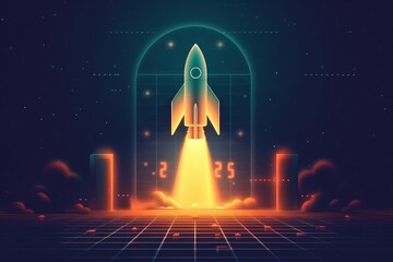 Startup venture, executive board and manufacturing production, flat design illustration, field of dept deep odject, all cover focus text, for spacecopy