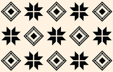 Ethnic tribal black and white background. Seamless tribal pattern, folk embroidery, tradition geometric ornament. Traditional design for fabric, textile, print, rug, paper