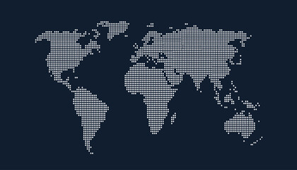 Dotted color world map vector.