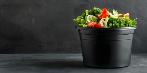 Reducing Food Waste Discarded Spoiled Vegetables in Trash Can. Concept Food Waste, Reducing Waste, Spoiled Vegetables, Trash Can, Environment