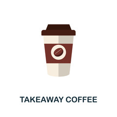 Takeaway Coffee flat icon. Colored sign from take away service collection. Creative Takeaway Coffee icon illustration for web design, infographics and more